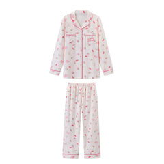 Women's Cozy Strawberry Print Pajama Set