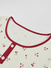 Women's Casual Cherry Tencel Pajama Set