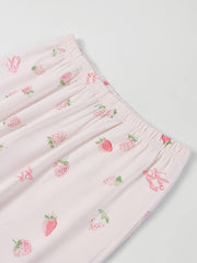 Women's Cozy Strawberry Print Pajama Set