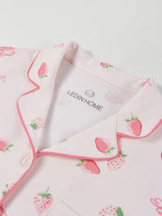 Women's Cozy Strawberry Print Pajama Set