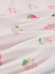 Women's Cozy Strawberry Print Pajama Set