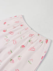 Women's Cozy Strawberry Print Pajama Set