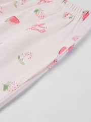 Women's Cozy Strawberry Print Pajama Set