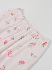 Women's Cozy Strawberry Print Pajama Set