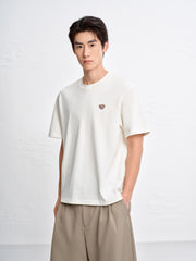 Men's Cotton T-Shirt with Back Embroidery