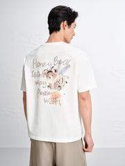 Men's Cotton T-Shirt with Back Embroidery