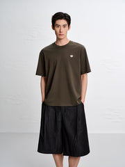 Men's Cotton T-Shirt with Back Embroidery