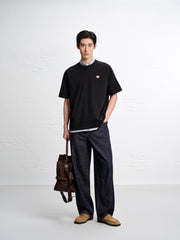 Men's Cotton T-Shirt with Back Embroidery