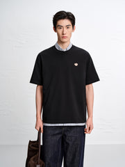 Men's Cotton T-Shirt with Back Embroidery