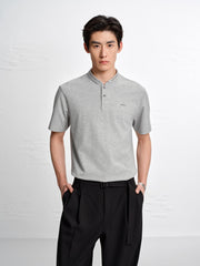 Men's Cool Touch Stand Collar Polo Shirt