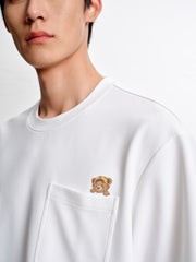 Men's Loose-Fit T-Shirt with Bear Embroidery