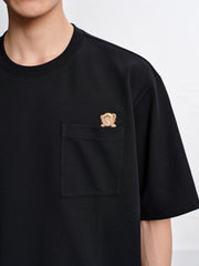Men's Loose-Fit T-Shirt with Bear Embroidery