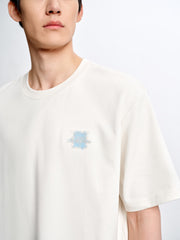Men's Gradient Print and Embroidered T-Shirt