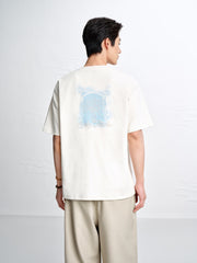 Men's Gradient Print and Embroidered T-Shirt