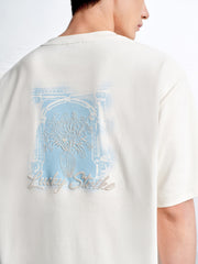Men's Gradient Print and Embroidered T-Shirt