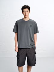 Men's Gradient Print and Embroidered T-Shirt
