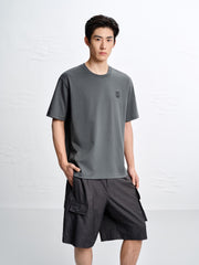 Men's Gradient Print and Embroidered T-Shirt