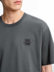 Men's Gradient Print and Embroidered T-Shirt
