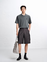 Men's Gradient Print and Embroidered T-Shirt