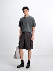 Men's Gradient Print and Embroidered T-Shirt
