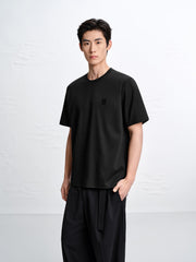 Men's Minimal Solid T-Shirt with Patch Detail