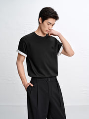 Men's Minimal Solid T-Shirt with Patch Detail