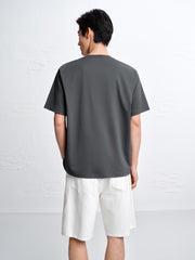 Men's Minimal Solid T-Shirt with Patch Detail