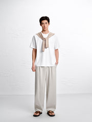 Men's Minimal Solid T-Shirt with Patch Detail