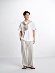 Men's Minimal Solid T-Shirt with Patch Detail