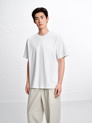 Men's Minimal Solid T-Shirt with Patch Detail