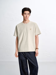Men's Minimal Solid T-Shirt with Patch Detail