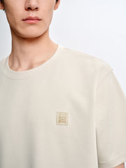 Men's Minimal Solid T-Shirt with Patch Detail