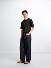 Men's Cotton-Blend T-Shirt with Graphic Embroidery