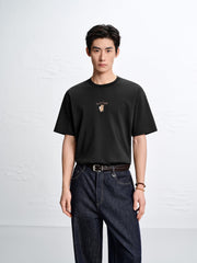 Men's Cotton-Blend T-Shirt with Graphic Embroidery