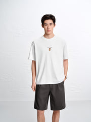 Men's Cotton-Blend T-Shirt with Graphic Embroidery