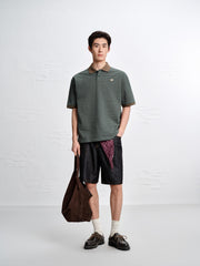 Men's Vintage Striped Cotton Polo Shirt