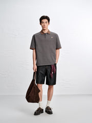 Men's Denim Shorts with Stitching Details