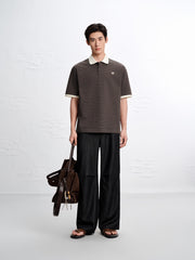 Men's Vintage Striped Cotton Polo Shirt