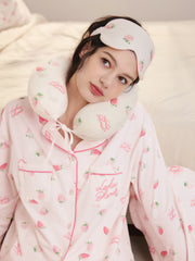 Women's Cozy Strawberry Print Pajama Set