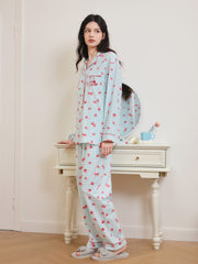Women's Cozy Strawberry Print Pajama Set