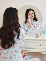 Women's Cozy Strawberry Print Pajama Set