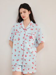 Women's Cozy Strawberry Print Pajama Set