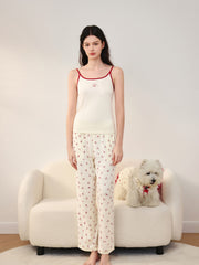 Women's Casual Cherry Tencel Pajama Set