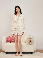 Women's Casual Cherry Tencel Pajama Set