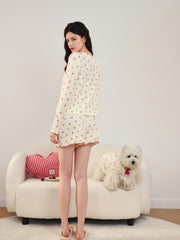 Women's Casual Cherry Tencel Pajama Set