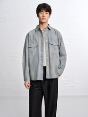 Men's Loose-Fit Gradient Print Shirt