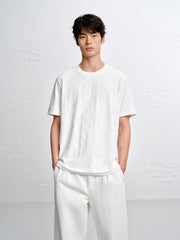 Men's Solid Tonal Jacquard T-Shirt
