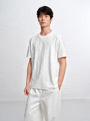 Men's Solid Tonal Jacquard T-Shirt