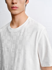 Men's Solid Tonal Jacquard T-Shirt