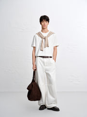 Men's Solid Tonal Jacquard T-Shirt